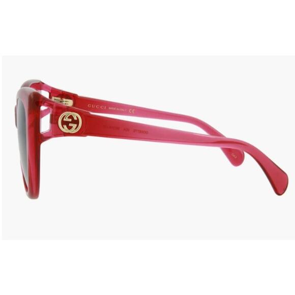 Gucci 56mm Cat Eye Sunglasses Red with blue lenses - Picture 3 of 8